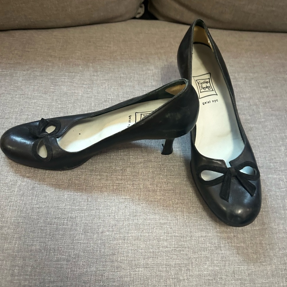 Cynthia Rowley  Black Heels with Elegant Cut-Out Design